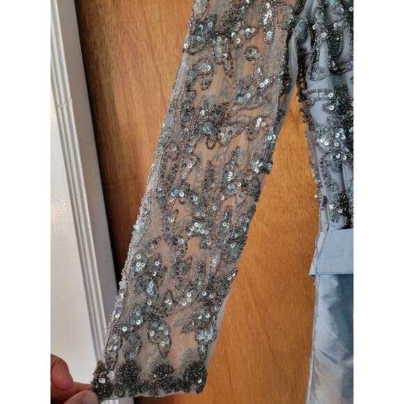 NWT Pissaro Nights Beaded Illusion Taffeta Cocktail Dress Pisarro Nights Sz 6 - Picture 4 of 11